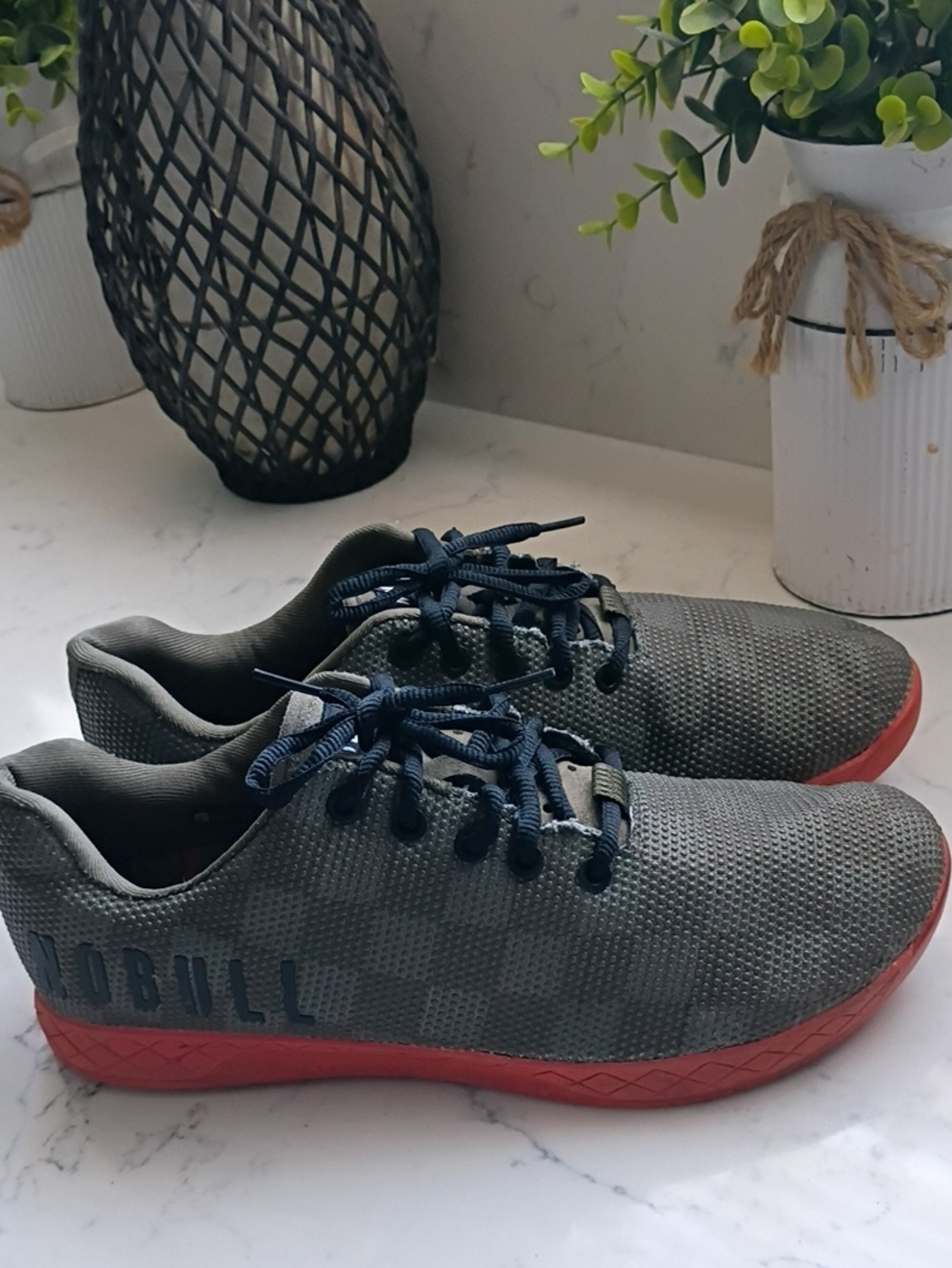 NOBULL Green and  Orange Men's Athletic Training Shoes
